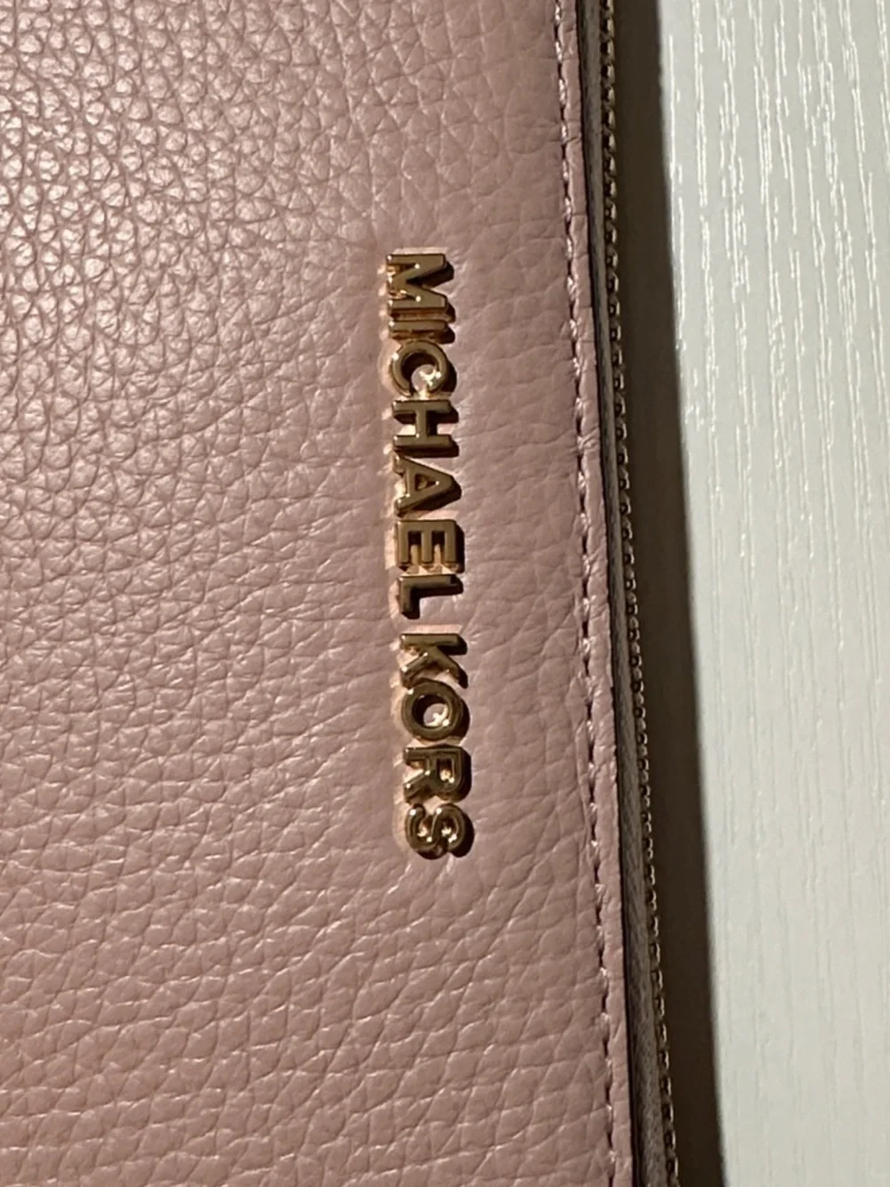 Michael Kors Dusty Pink Pebbled Leather Wristlet Wallet